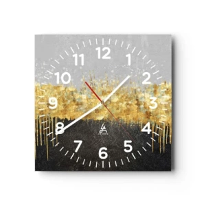 Väggklocka - Klocka på glas - Inåt och uppåt - 40x40 cm