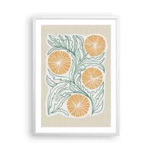 Affisch i vit ram - Etniskt med en touch av abstraktion - 50x70 cm