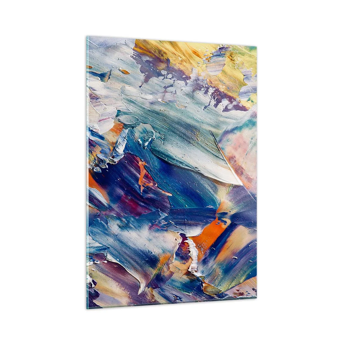 Glastavla - Bild på glas - Färgkaos - 50x70 cm