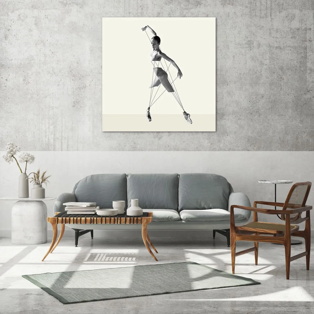 Glastavla - Bild på glas - I världens teater - 40x40 cm