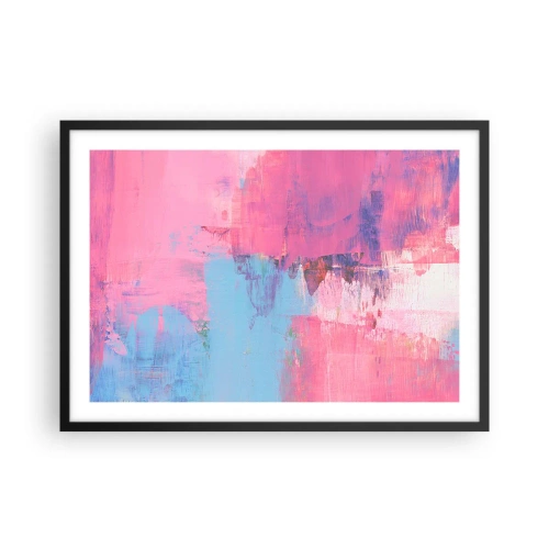 Affisch i svart ram - Rosa, blått och en gnutta ljus - 70x50 cm
