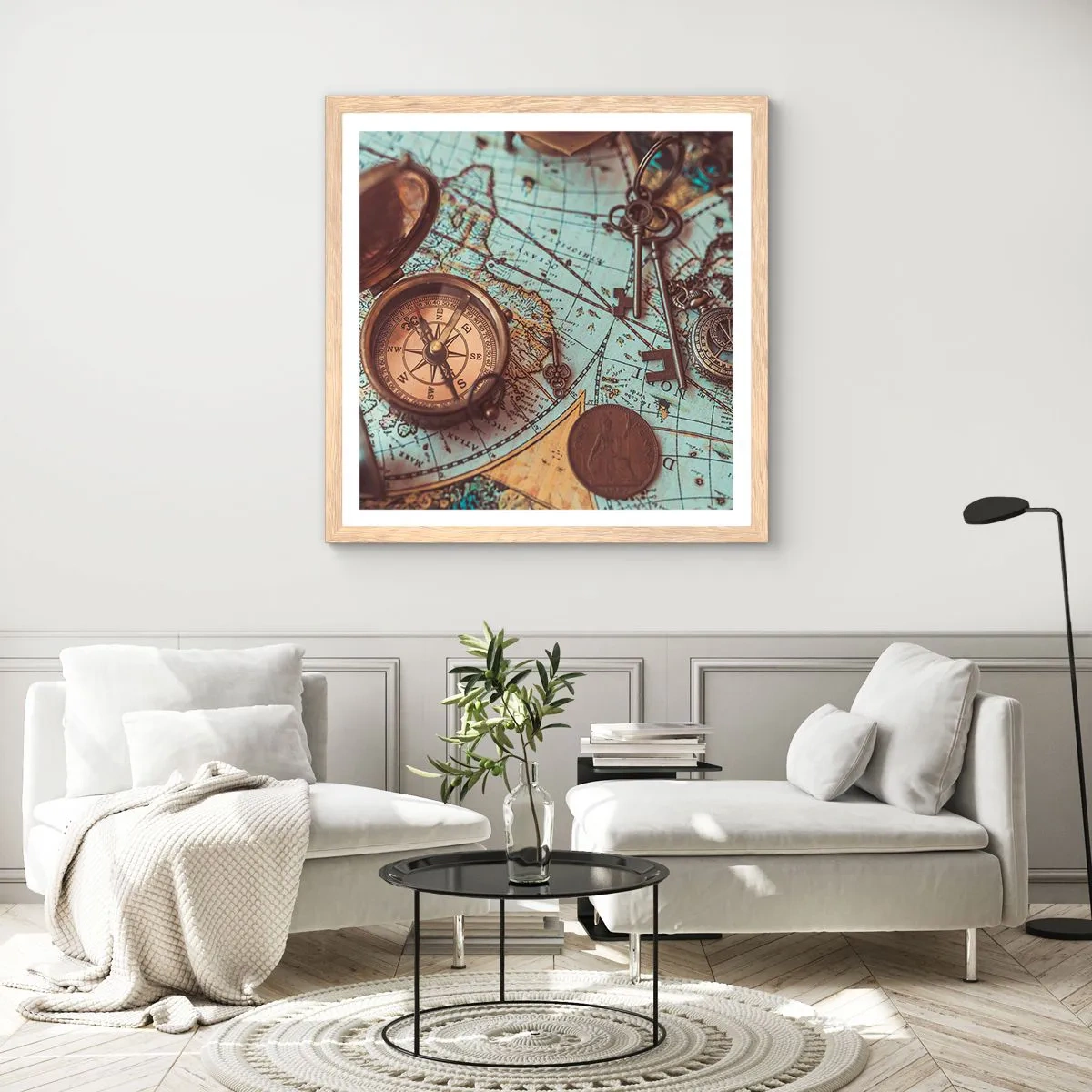 Affisch i ram av ljusek - För äventyrare - 60x60 cm