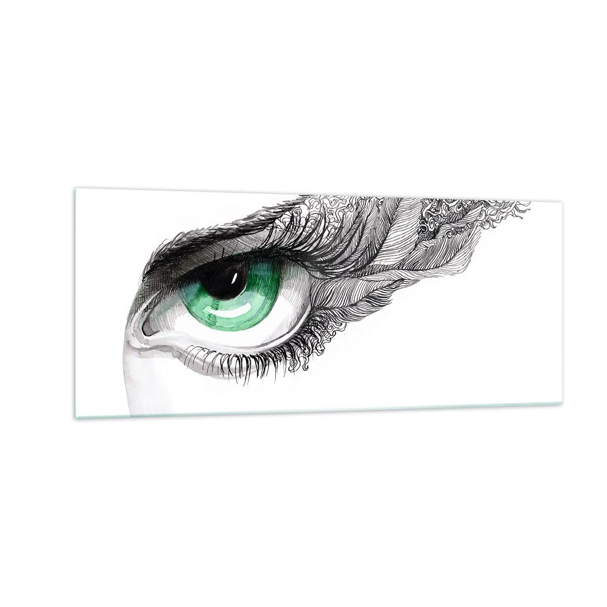 Glastavla - Bild på glas - Vacker och redo för attack - 100x40 cm