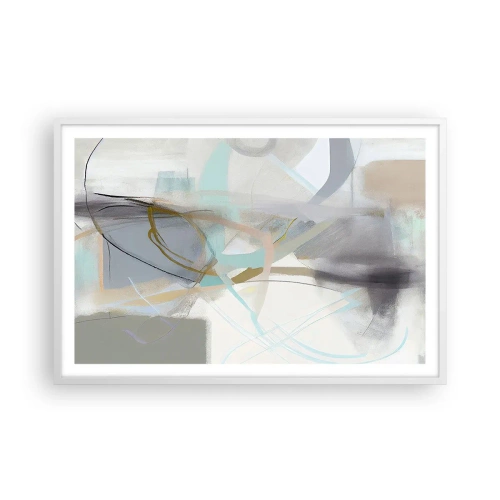 Affisch i vit ram - Dimmig abstraktion - 91x61 cm