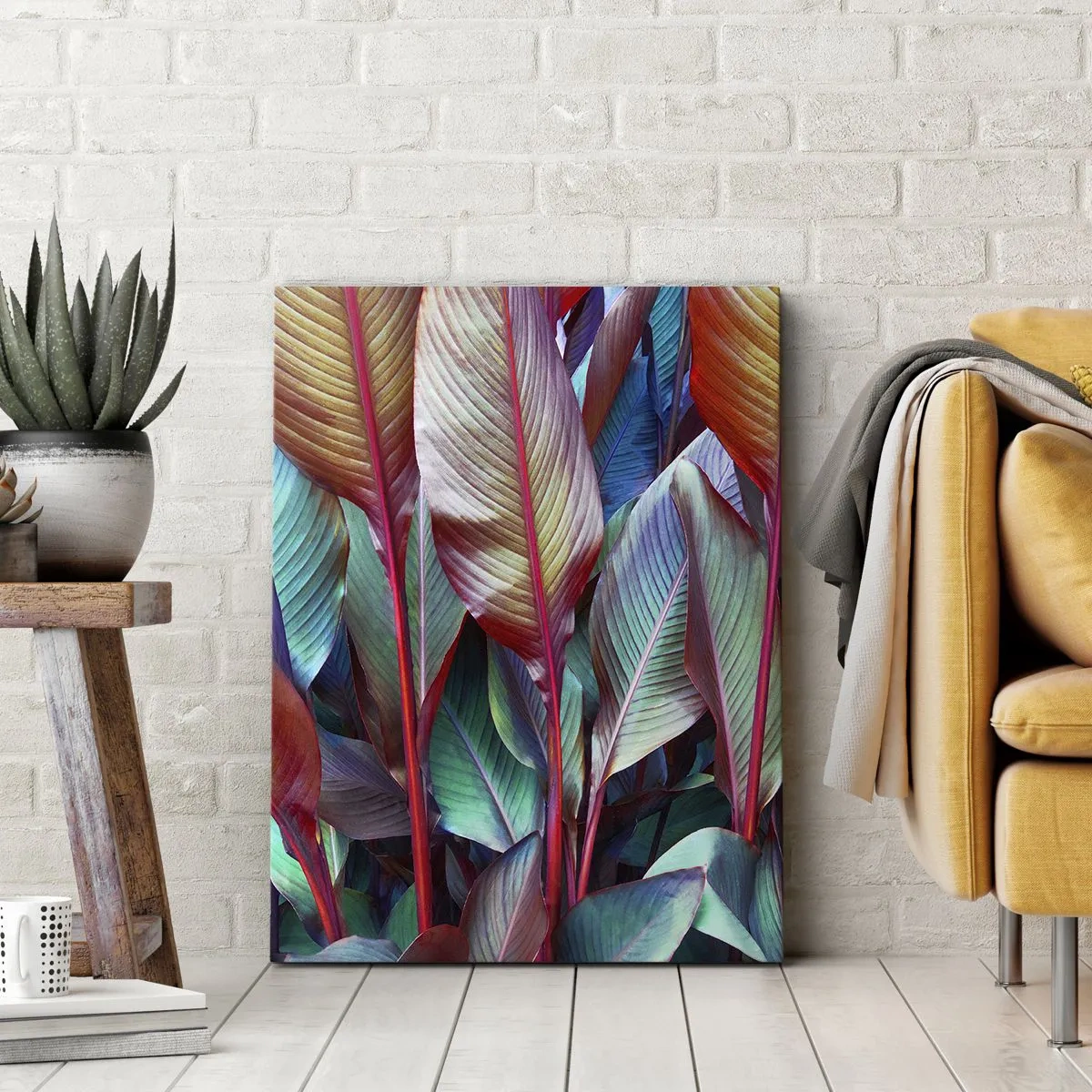 Canvastavla - Bild på duk - En färgglad tätskog - 55x100 cm