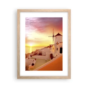 Affisch i ram av ljusek - Smälta sig in i vitt och guld - 30x40 cm