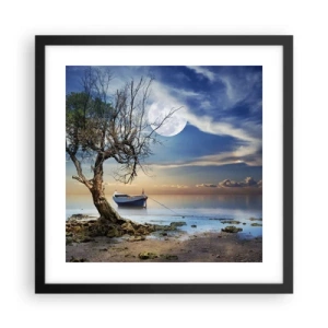 Affisch i svart ram - Är det slut eller början? - 40x40 cm