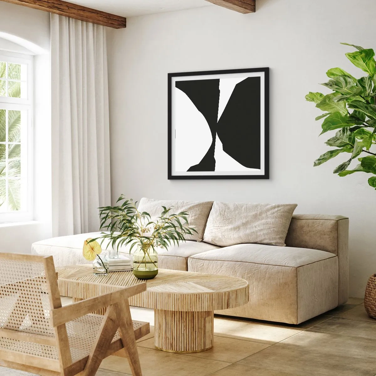 Affisch i svart ram - Positiv-negativ - 40x40 cm