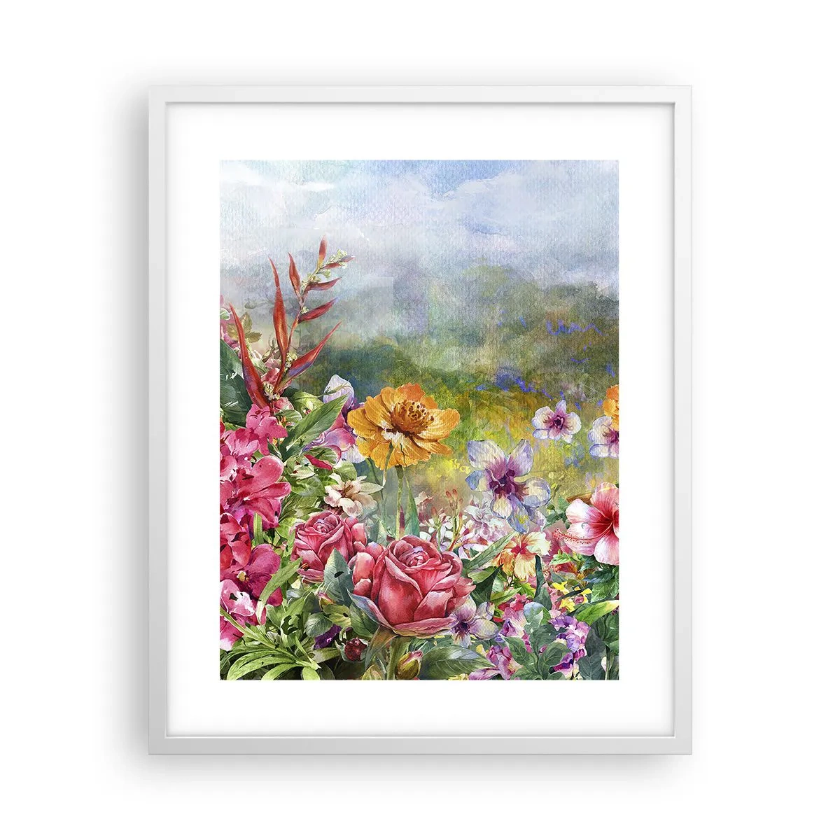Affisch i vit ram - En trädgård som blivit galen - 40x50 cm