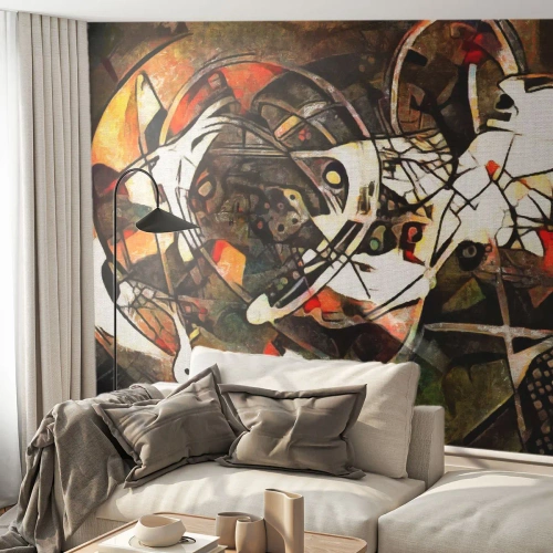 Fototapet Premium Canvas - Hör du rörelse? - Abstraktion, Kubism, Bit - 200x140 cm