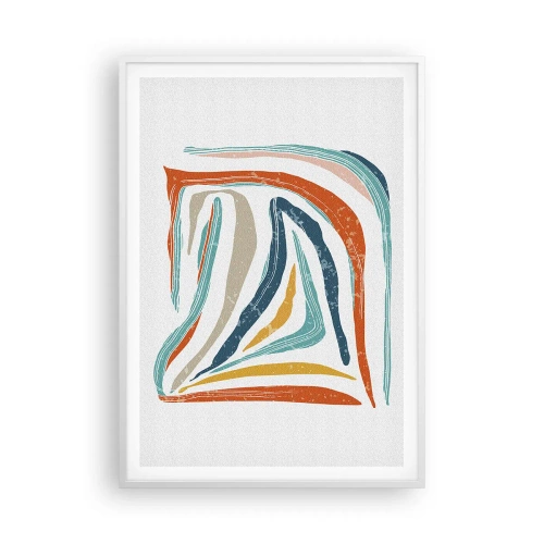 Affisch i vit ram - Vänligt leende abstraktion - 70x100 cm