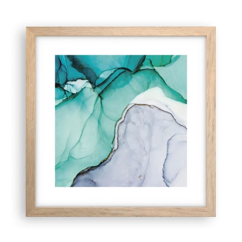 Affisch i ram av ljusek - En studie i turkos - 30x30 cm