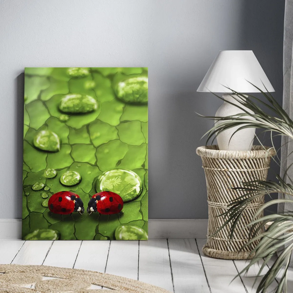 Canvastavla - Bild på duk - Ett möte i det gröna - 45x80 cm
