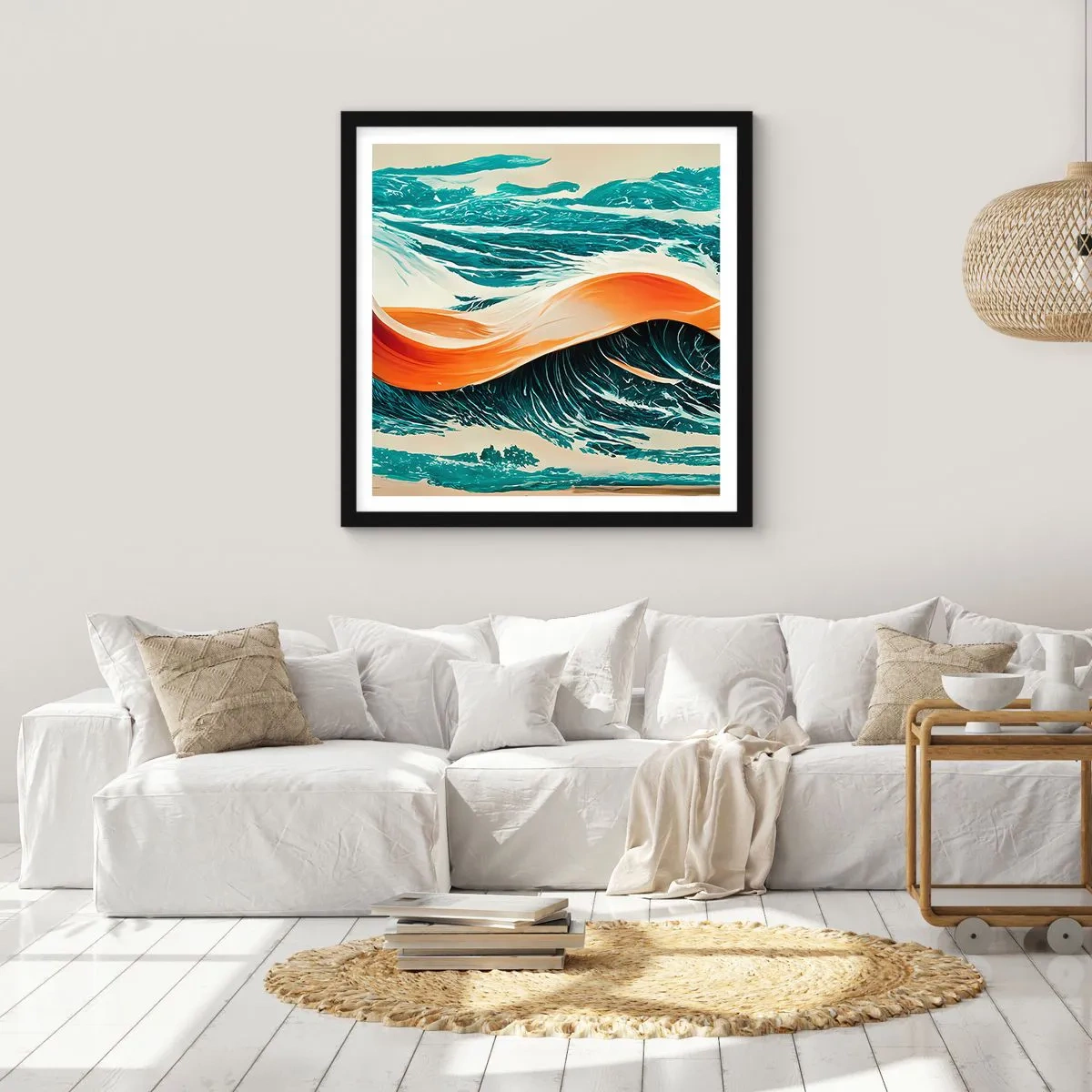 Affisch i svart ram - Surfarens dröm - 60x60 cm