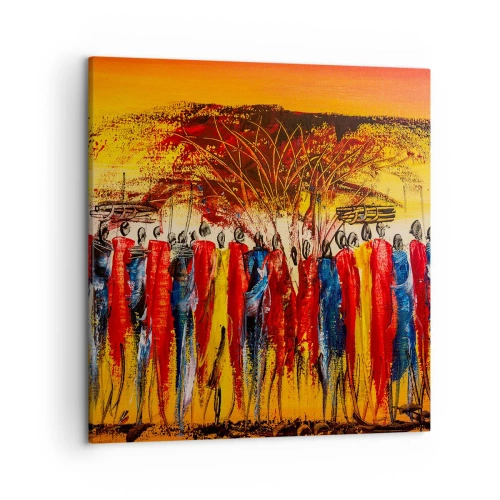 Canvastavla - Bild på duk - Dit, dit, dit de går - 50x50 cm
