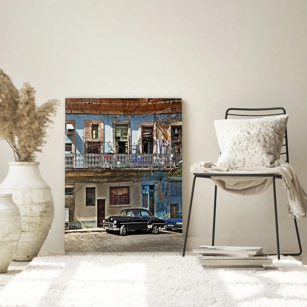 Glastavla - Bild på glas - Havana stämning - 50x70 cm