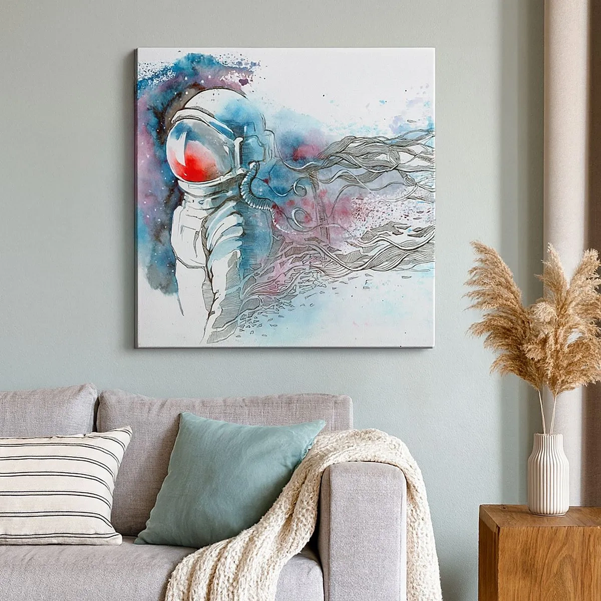 Canvastavla - Bild på duk - Ensam med rymden - 30x30 cm