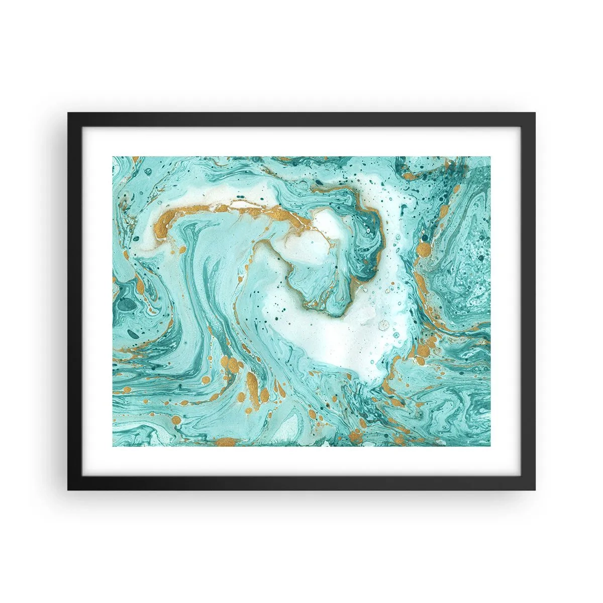 Affisch i svart ram - Under stora vågen från Edo-tiden - 50x40 cm