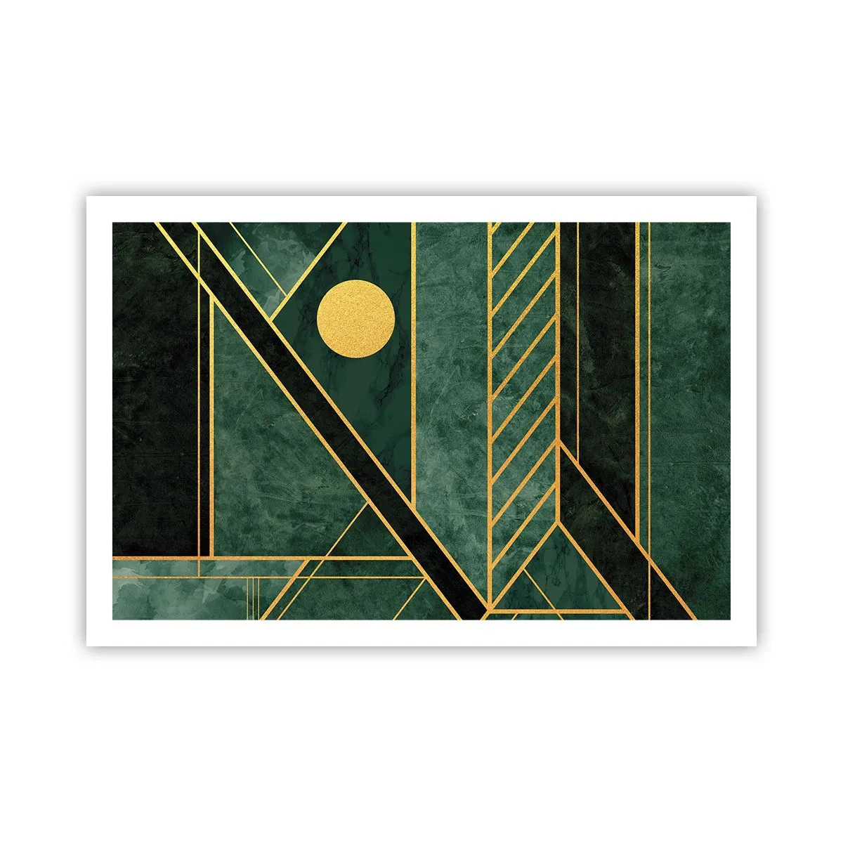 Affisch - Dynamik av guld och azurblå - 91x61 cm