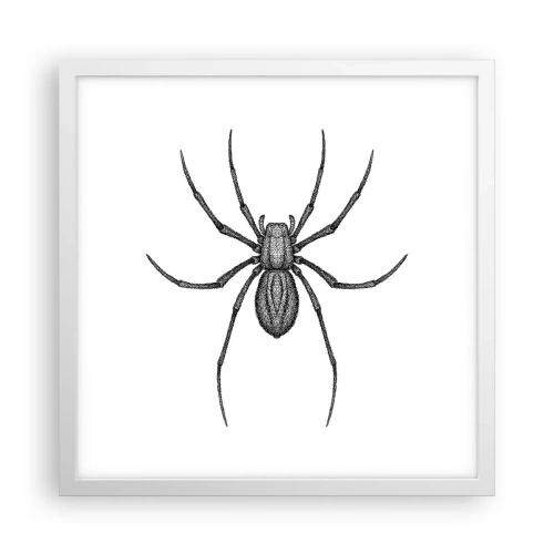 Affisch i vit ram - Oroväckande precision - 40x40 cm