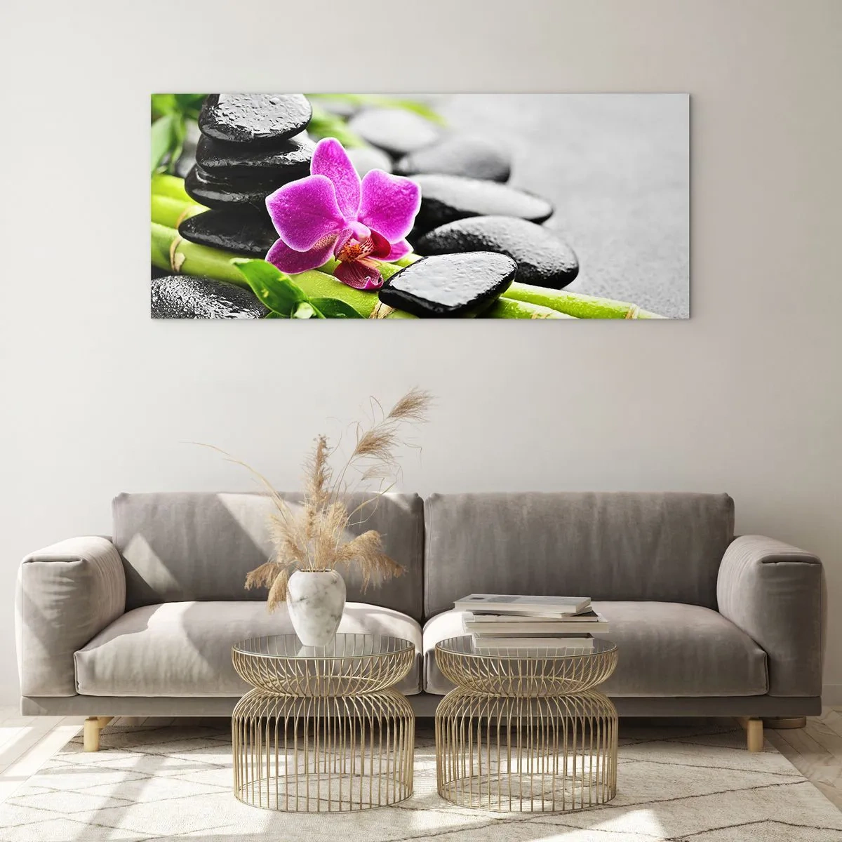 Glastavla - Bild på glas - Lugn balans - 100x40 cm