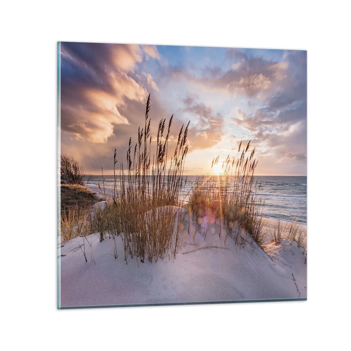 Glastavla - Bild på glas - Farväl till solen och vinden - 30x30 cm
