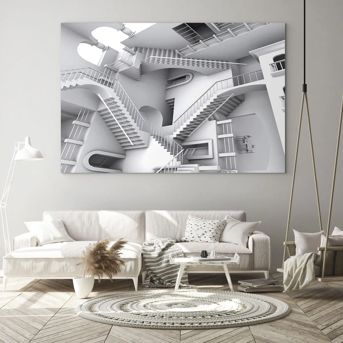 Glastavla - Bild på glas - Rummets paradoxer - 120x80 cm