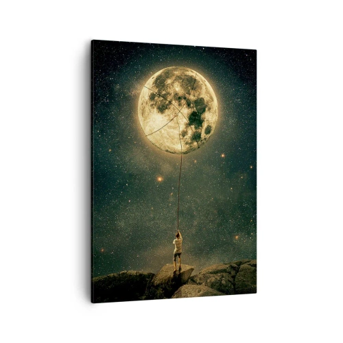 Canvastavla - Bild på duk - En man som stal månen - 50x70 cm