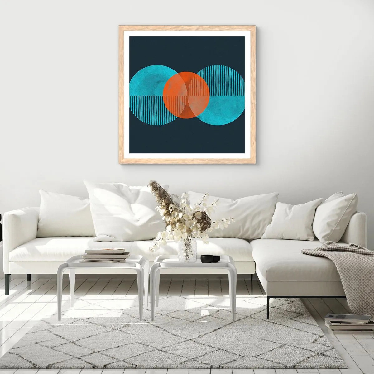 Affisch i ram av ljusek - Symmetrisk komposition - 60x60 cm