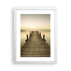 Affisch i vit ram - Förgryning, gryning, ljus - 30x40 cm