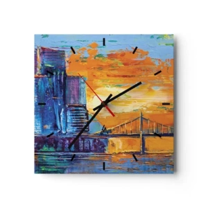 Väggklocka - Klocka på glas - Kultur och natur - 30x30 cm