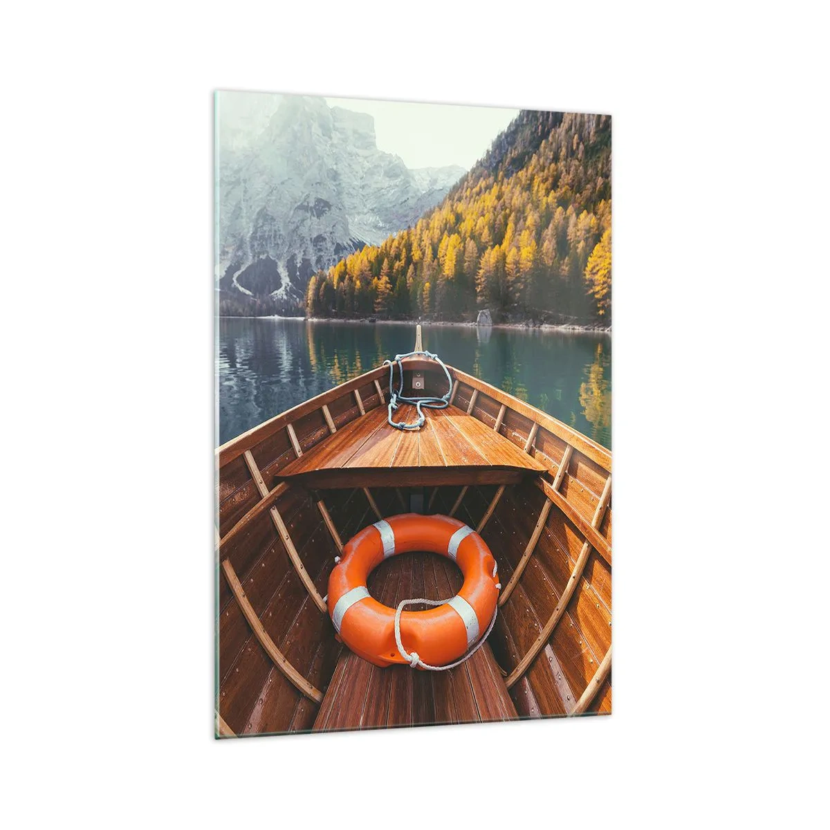 Glastavla - Bild på glas - Utflykt i fjällen - 70x100 cm