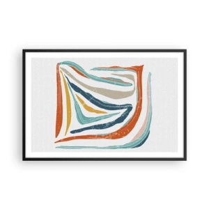 Affisch i svart ram - Vänligt leende abstraktion - 91x61 cm