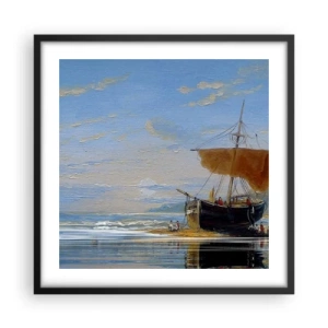 Affisch i svart ram - Vatten, jord, luft - 50x50 cm