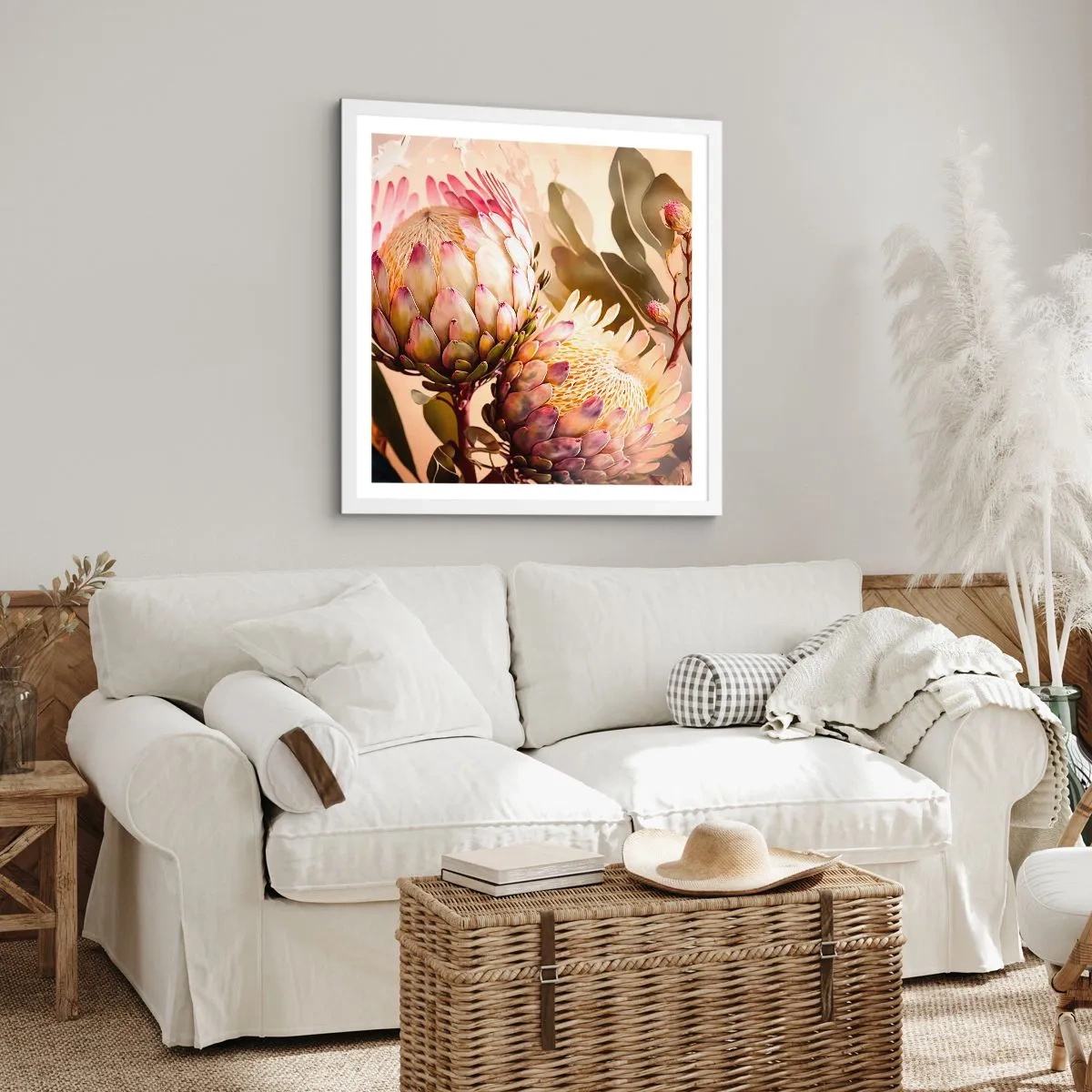 Affisch i vit ram - Ömsint omfamnad - 30x30 cm