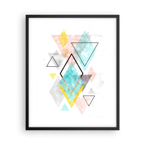 Affisch i svart ram - Geometriskt spel - 40x50 cm