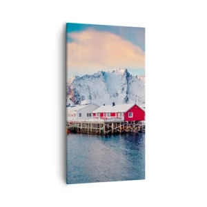 Canvastavla - Bild på duk - Nordligt gömställe - 55x100 cm