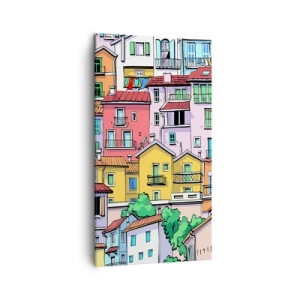 Canvastavla - Bild på duk - Gladlynt stad - 45x80 cm