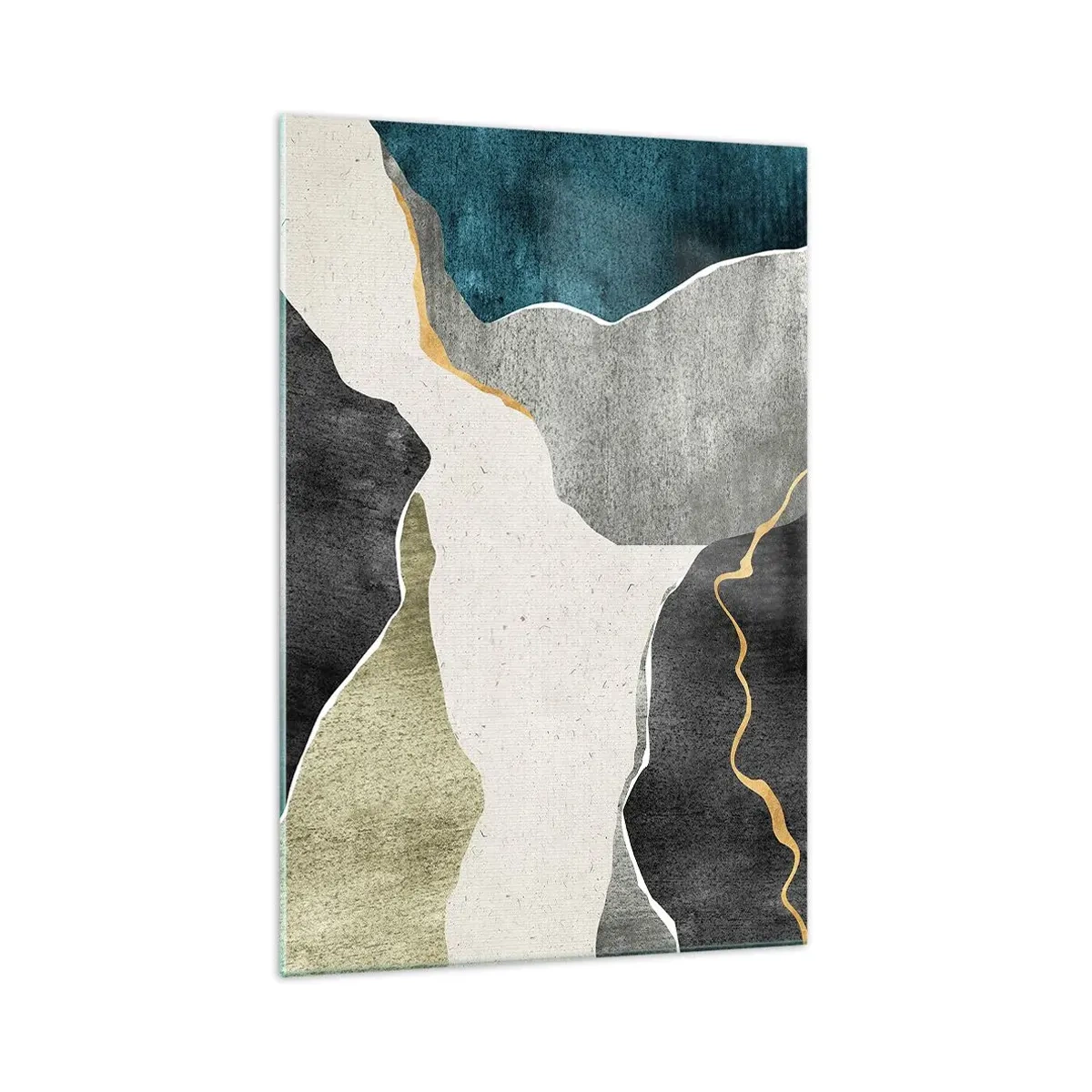 Glastavla - Bild på glas - Mosaikkomposition med en guldtråd - 70x100 cm