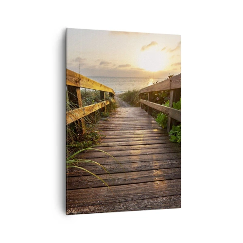 Canvastavla - Bild på duk - Direkt till stranden - 70x100 cm