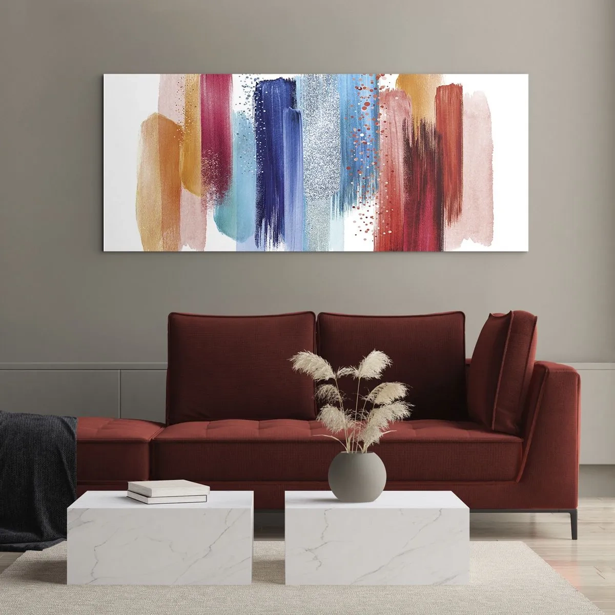 Glastavla - Bild på glas - Upp och ner  - 100x40 cm