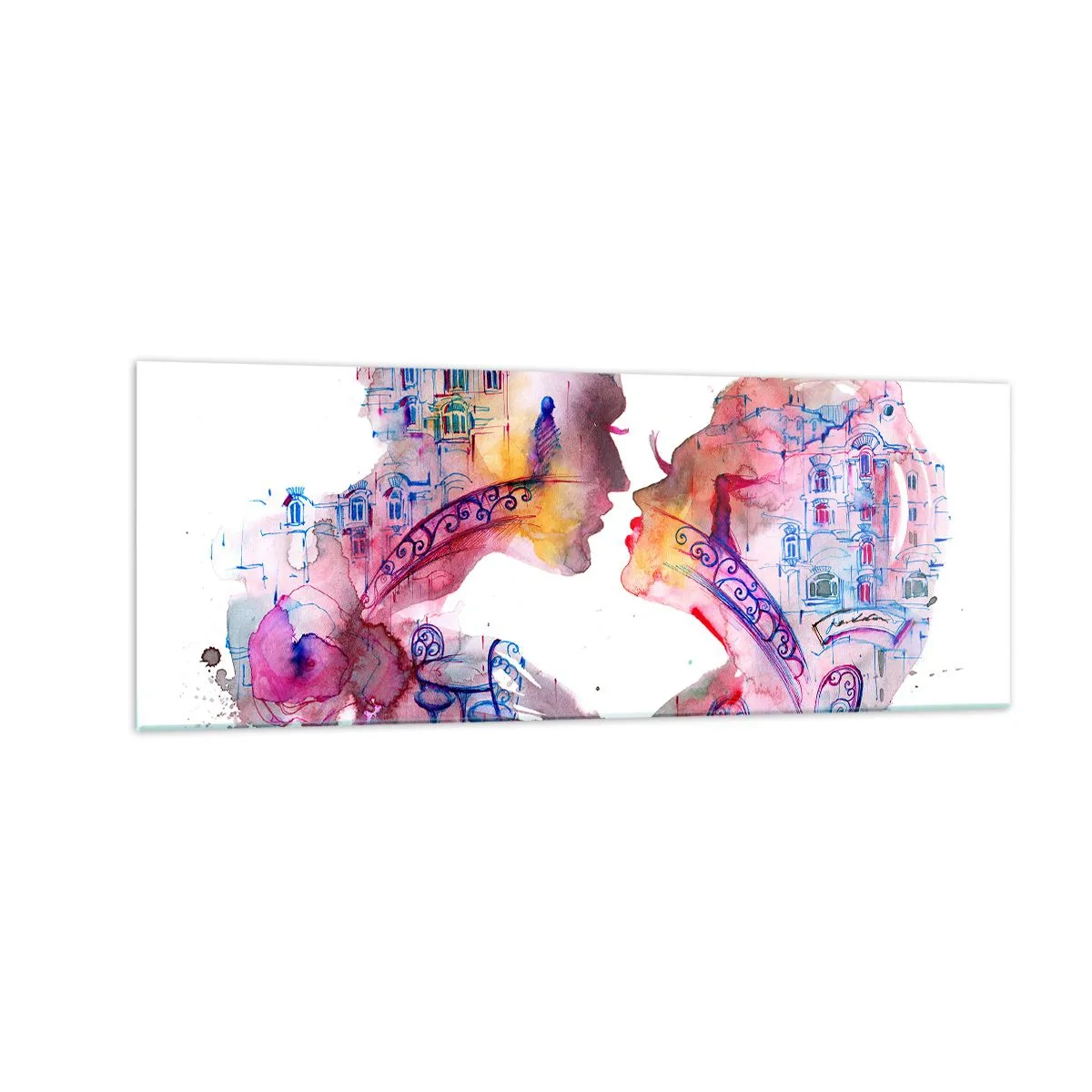 Glastavla - Bild på glas - Suckarnas hemliga bro - 140x50 cm