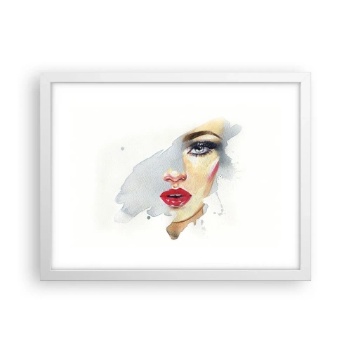 Affisch i vit ram - Reflektion i vattendroppe - 40x30 cm