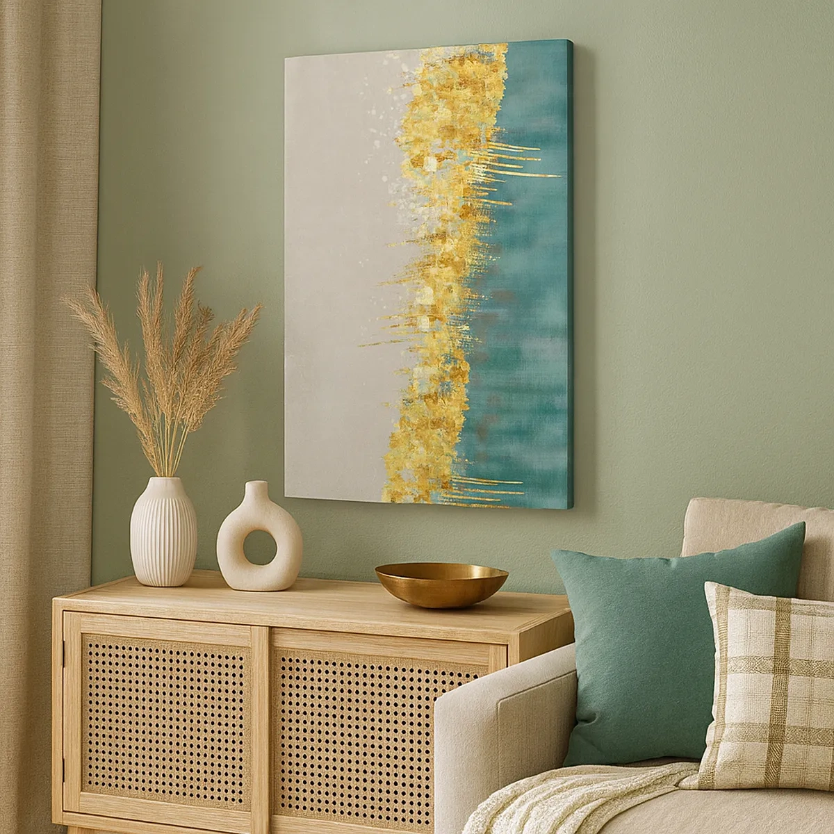 Canvastavla - Bild på duk - Den gyllene gränsen - 50x70 cm