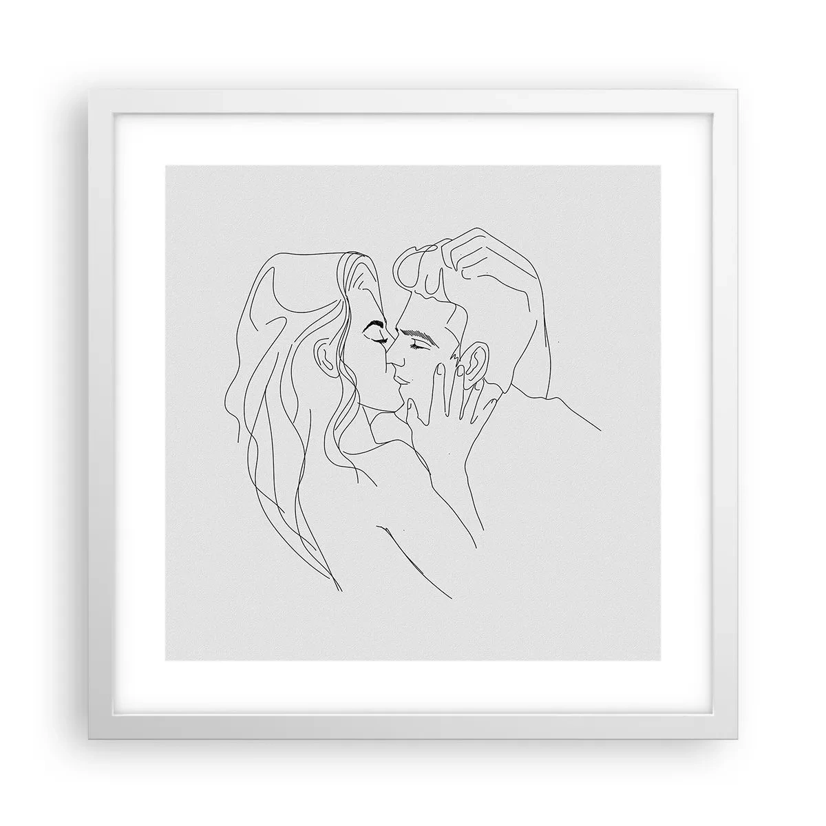 Affisch i vit ram - Med samma streck - 40x40 cm