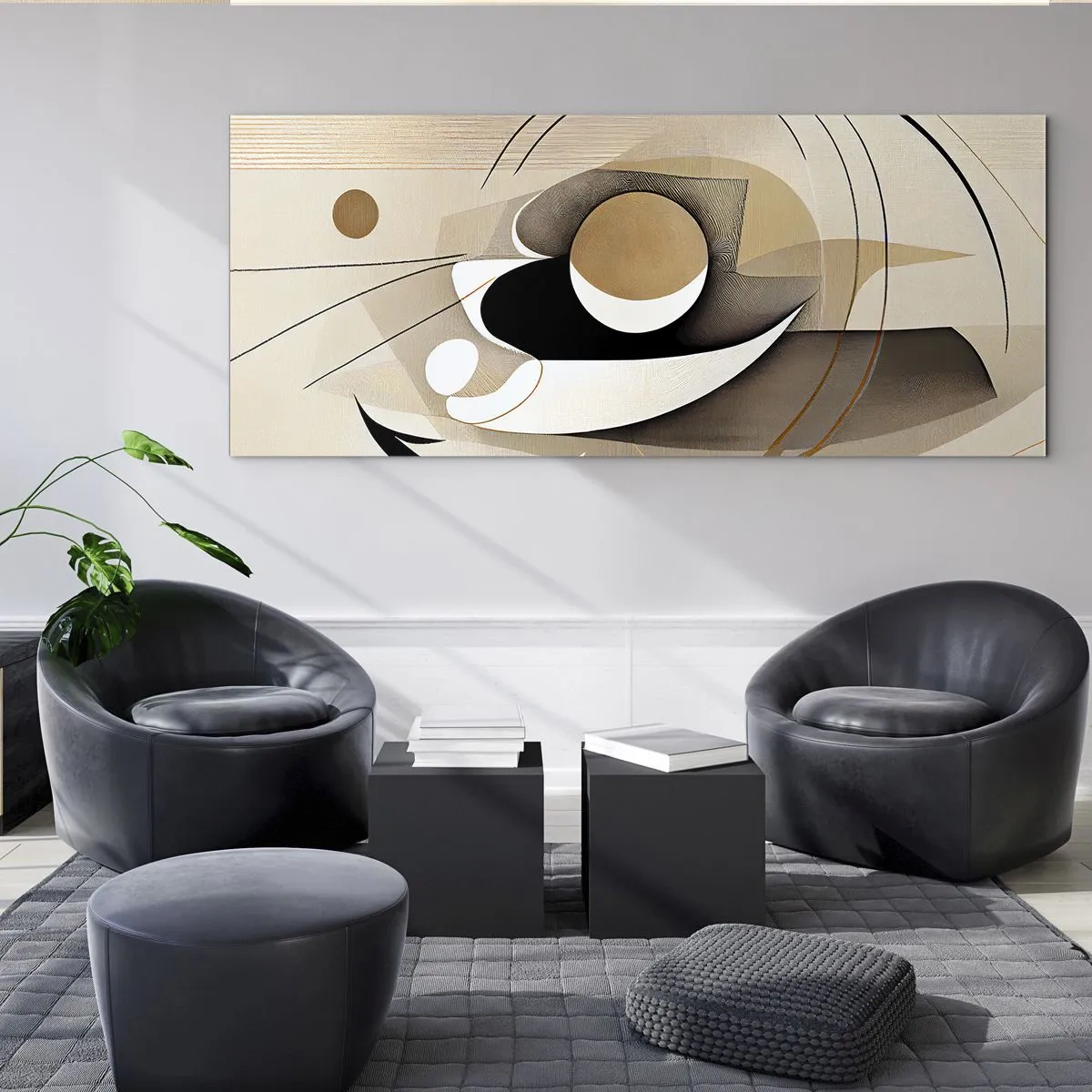 Glastavla - Bild på glas - Komposition: essensen av saker och ting - 90x30 cm