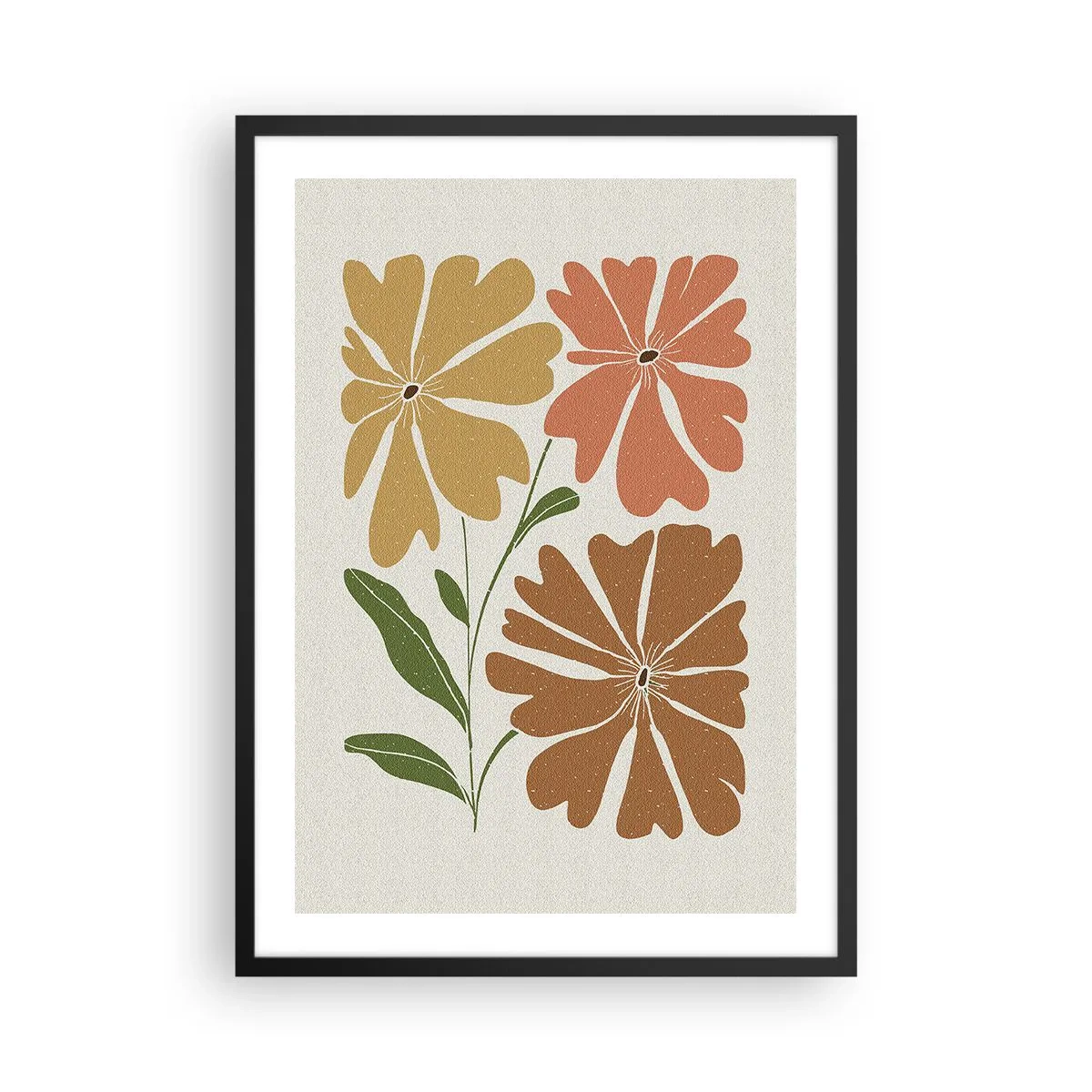 Affisch i svart ram - Natur och geometri - 50x70 cm