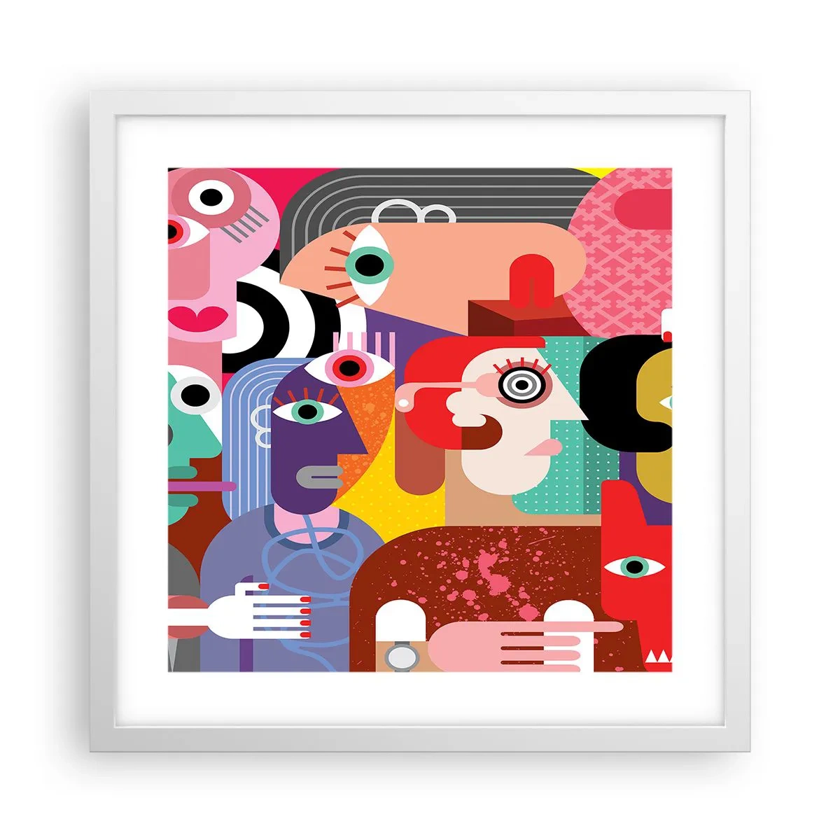 Affisch i vit ram - Vi är från Picasso - 40x40 cm