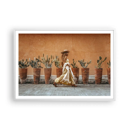 Affisch i vit ram - I hippiestil - 100x70 cm