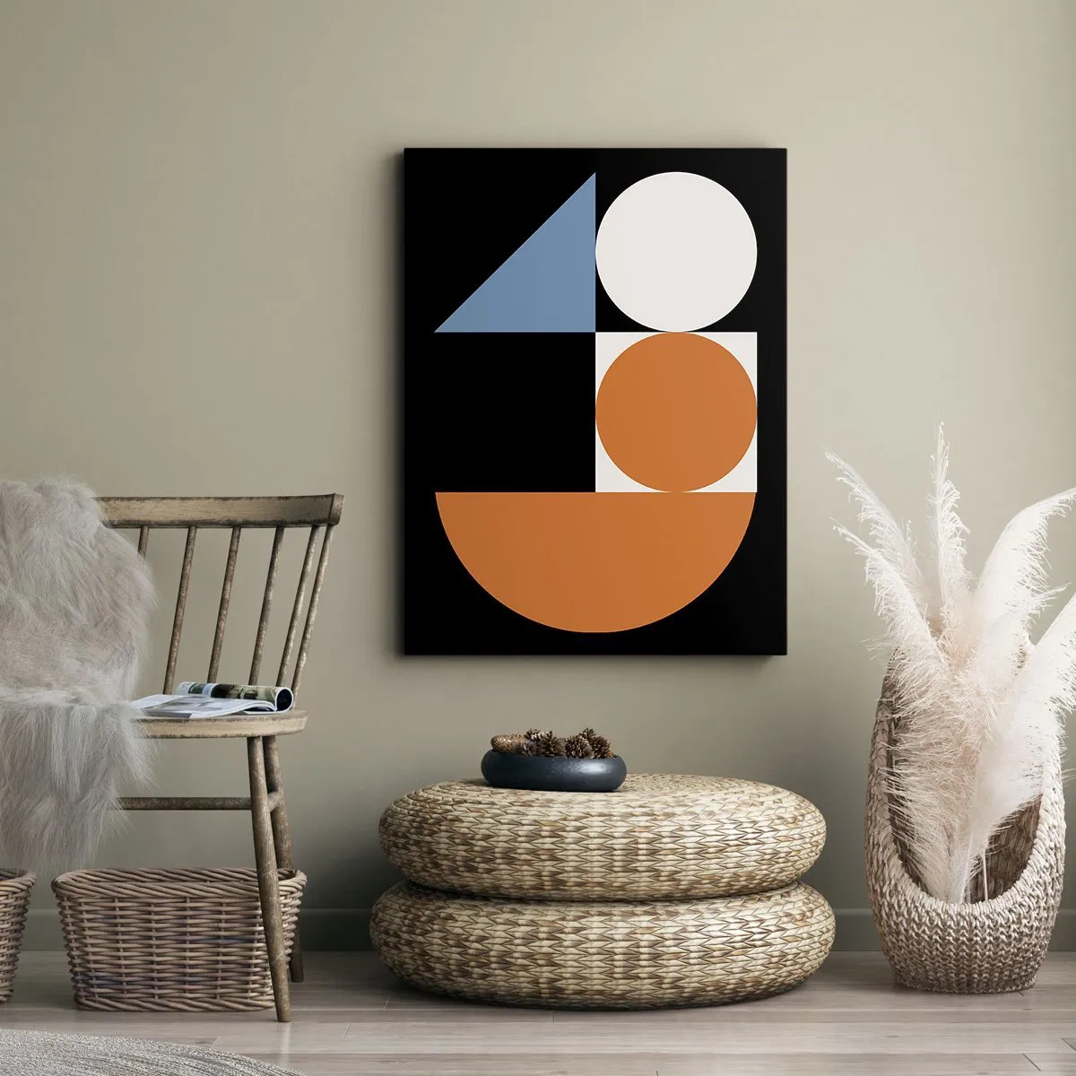 Canvastavla - Bild på duk - Geometriska figurer - 50x70 cm
